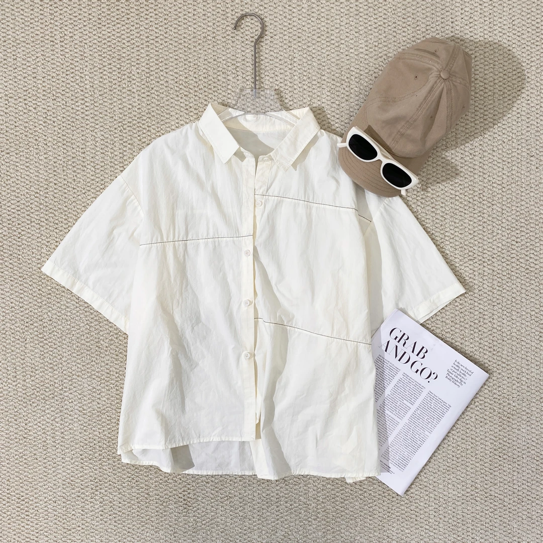 小韩日记【淡人日志】衬衫时尚休闲夏季薄款简约韩版潮流纯色6605