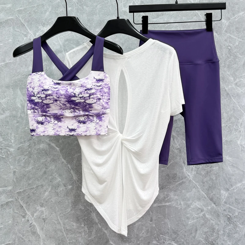 2025夏季薄款高级感瑜伽套装速干宽松瑜伽服跑步运动健身服