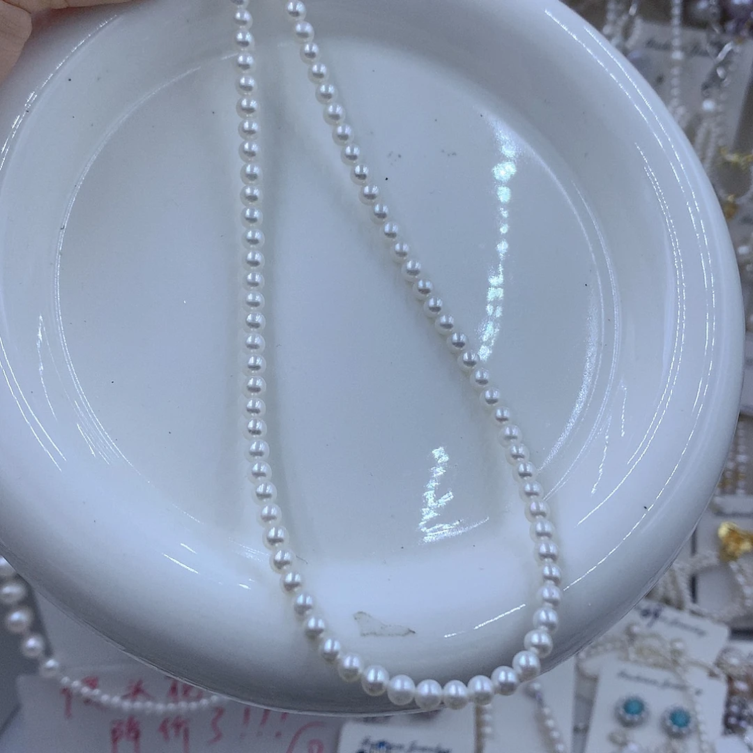 项链耳饰银S925镶嵌淡水珍珠