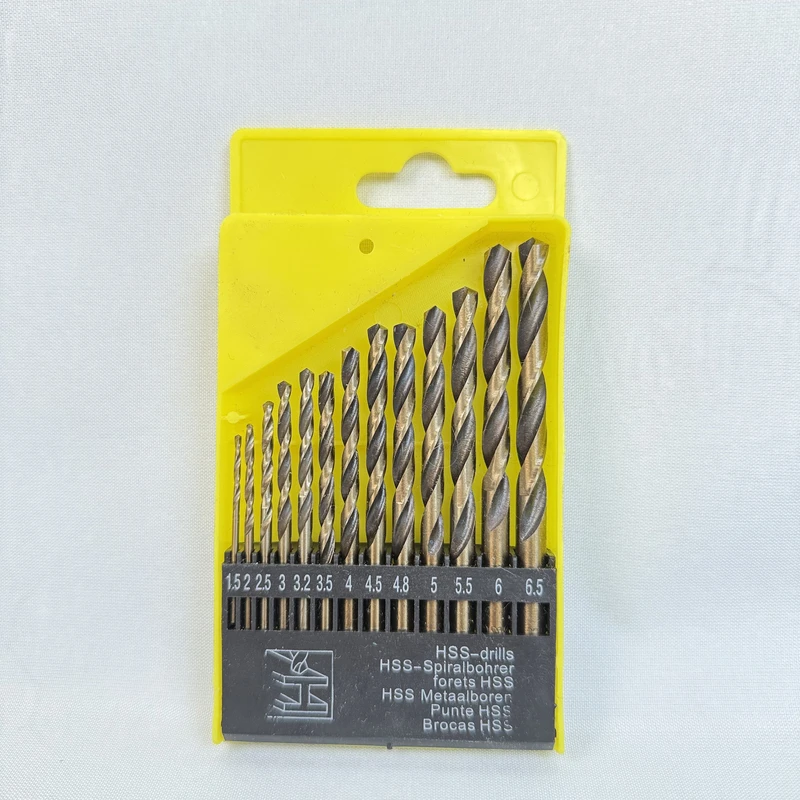 13PC镀钛不锈钢钻头麻花钻组合A