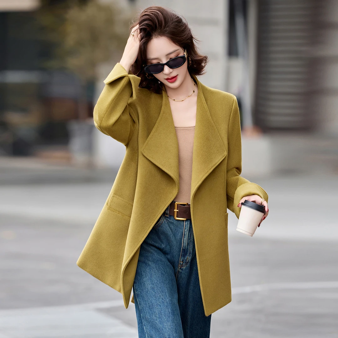 毛呢外套女秋冬2025年新款高级感小个子韩版气质中长款呢子大衣女