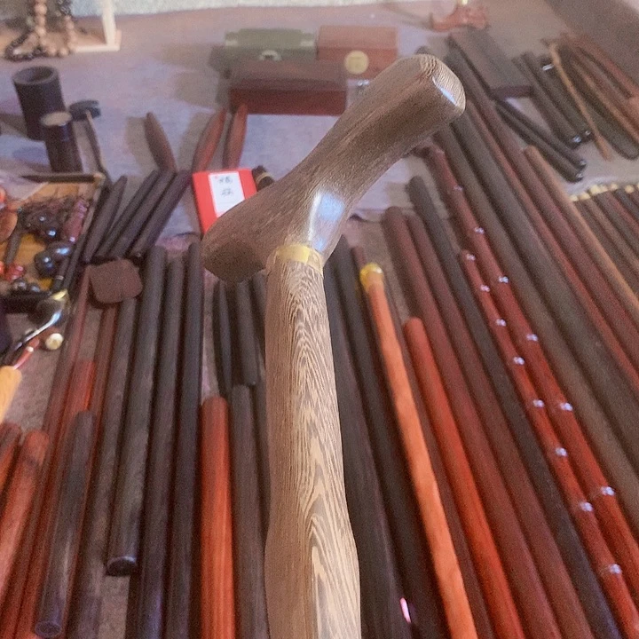 东非黑黄檀（紫光檀）水***山鸡翅木手杖