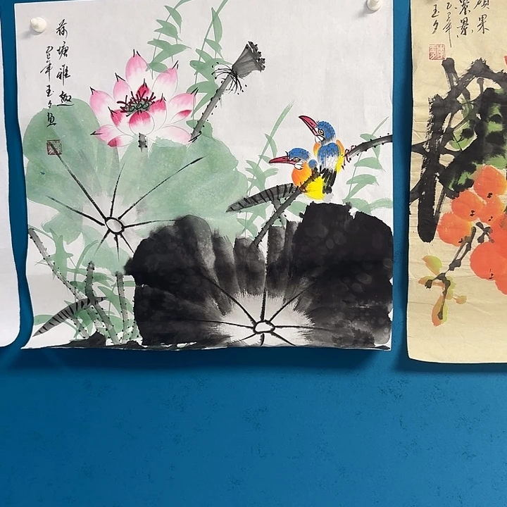 国画李玉玺鲤鱼溪