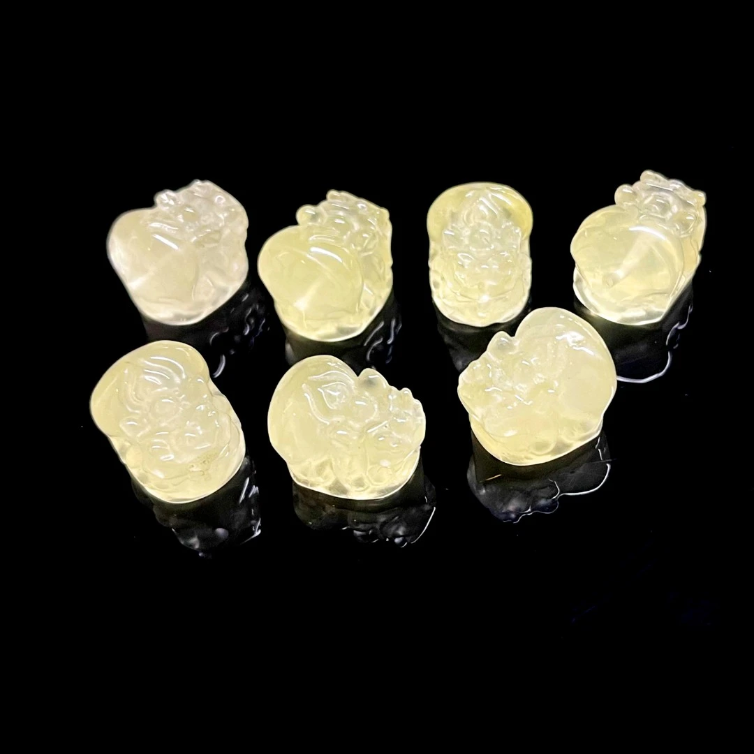 天然黄水晶貔貅雕刻 柠檬黄水吞金兽只进不出多样性发一