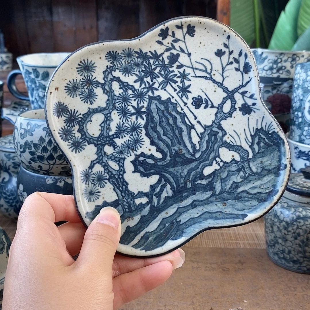 手工手绘青花高温陶瓷