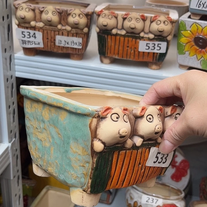 粗陶材质多肉花盆