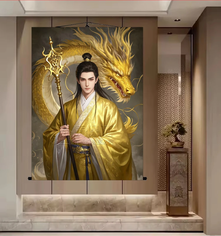 天龙挂画金龙仙家画像东北出马堂口客厅供奉龙仙真身卷轴装饰画