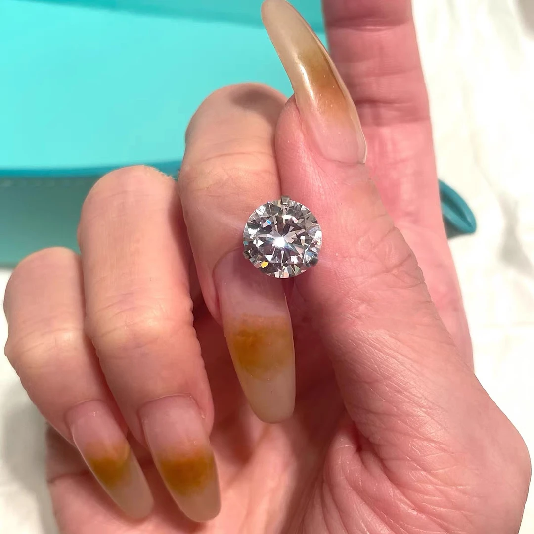 钛钢锆石耳饰 爆闪耳骨钉耳蜗钉耳钉钛钢