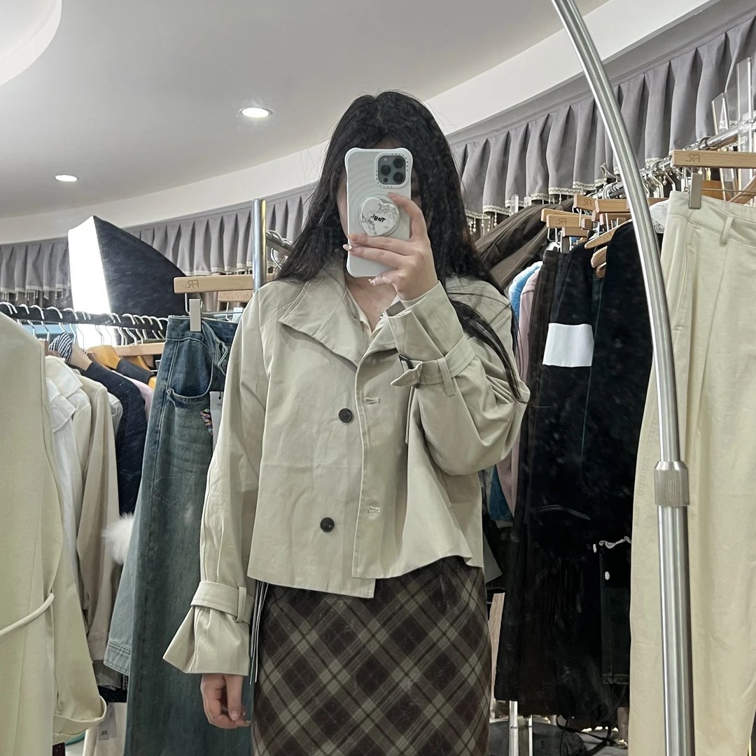 凡人优品女士气质短款休闲韩版宽松外套A128