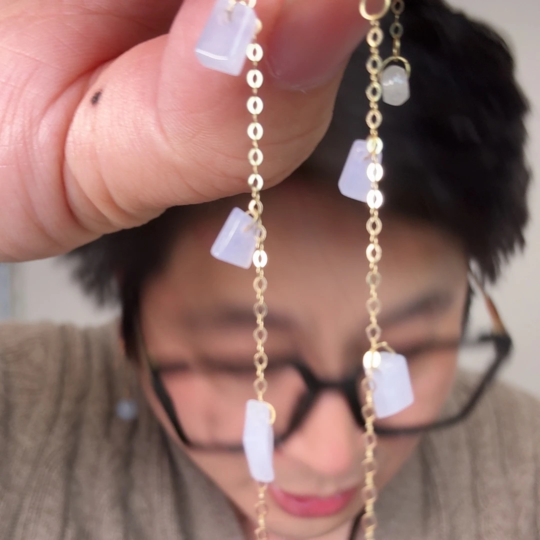 翡翠18K金镶嵌颈饰一件