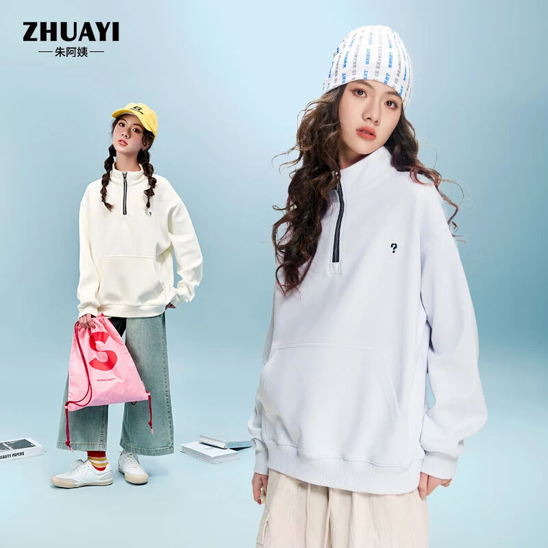 朱阿姨女童拉链卫衣春秋款2025新款大童初中生女孩宽松休闲洋气春