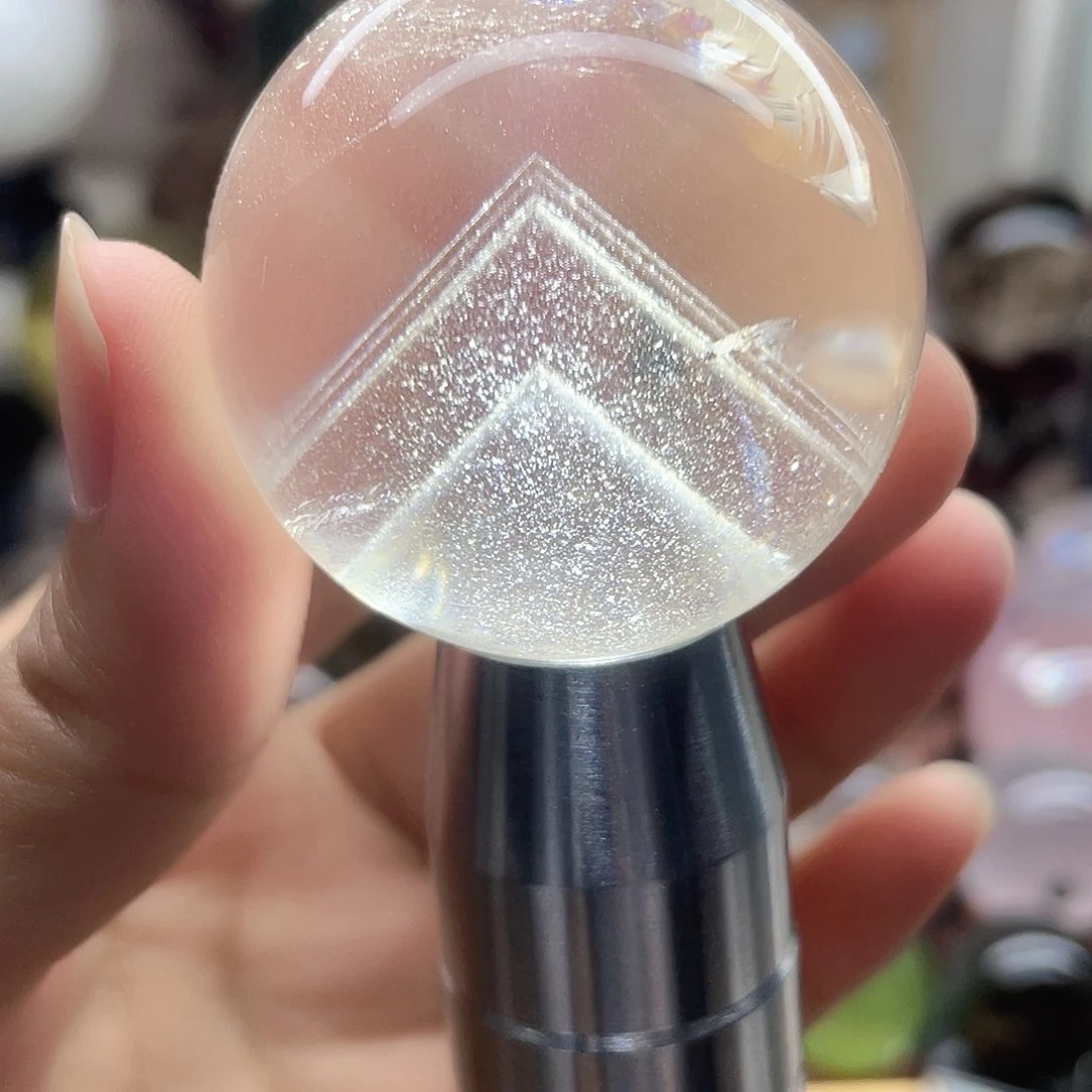 水晶珠宝半成品未镶嵌白水晶金字塔卡42