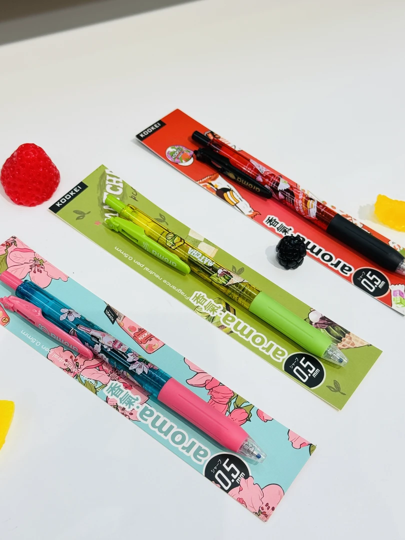 Kookei香味限定组合黑色0.5中性3支桃花酿抹茶蛋糕草莓巧克力