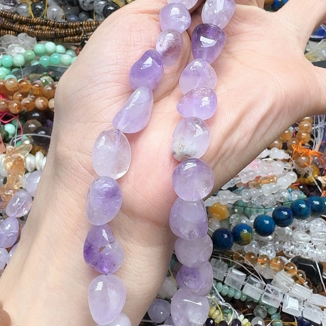 未镶嵌玛瑙/玉髓珠宝半成品一条12mm紫玉