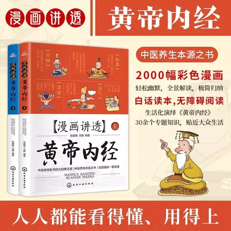 【全套2册】漫画讲透黄帝内经上+下册 白话文养生健康一本通漫画书