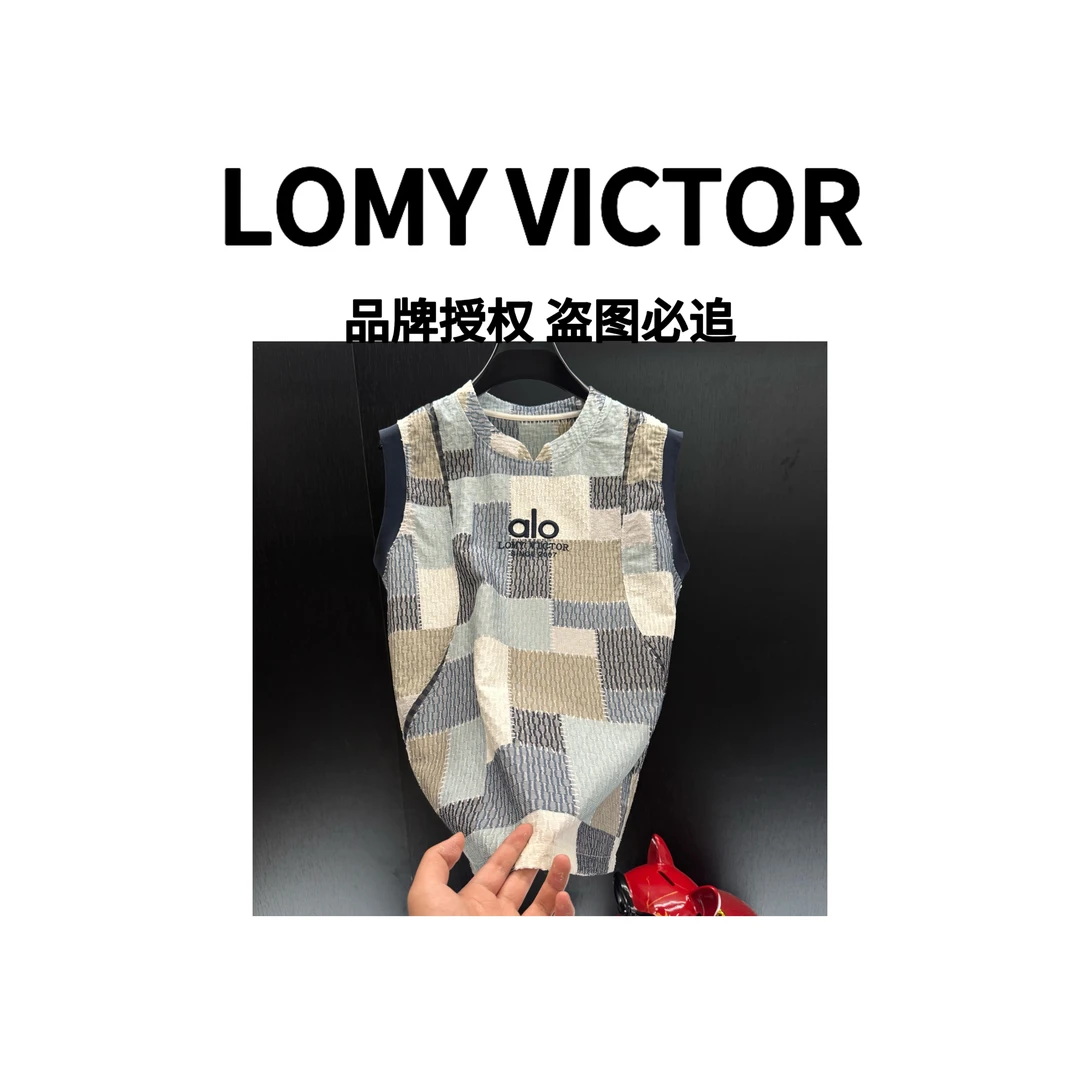 LOMY VICTOR欧洲站顶奢夏季新品透气格子无袖上衣NZN2171