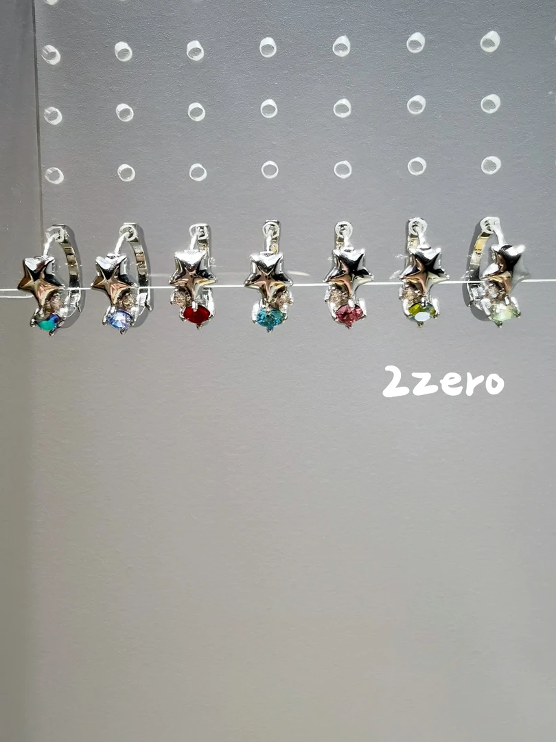 铜合金耳饰 星星耳环 内径10 时尚简约 新款爆款高级感耳环 耳圈