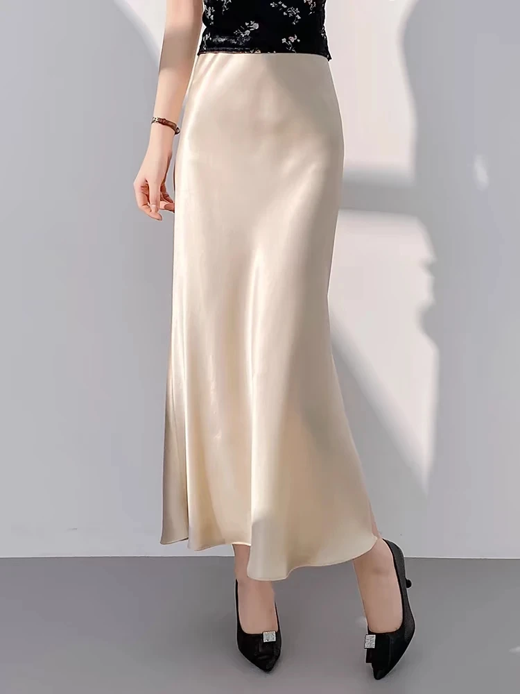 时尚高腰净面鱼尾边半身裙