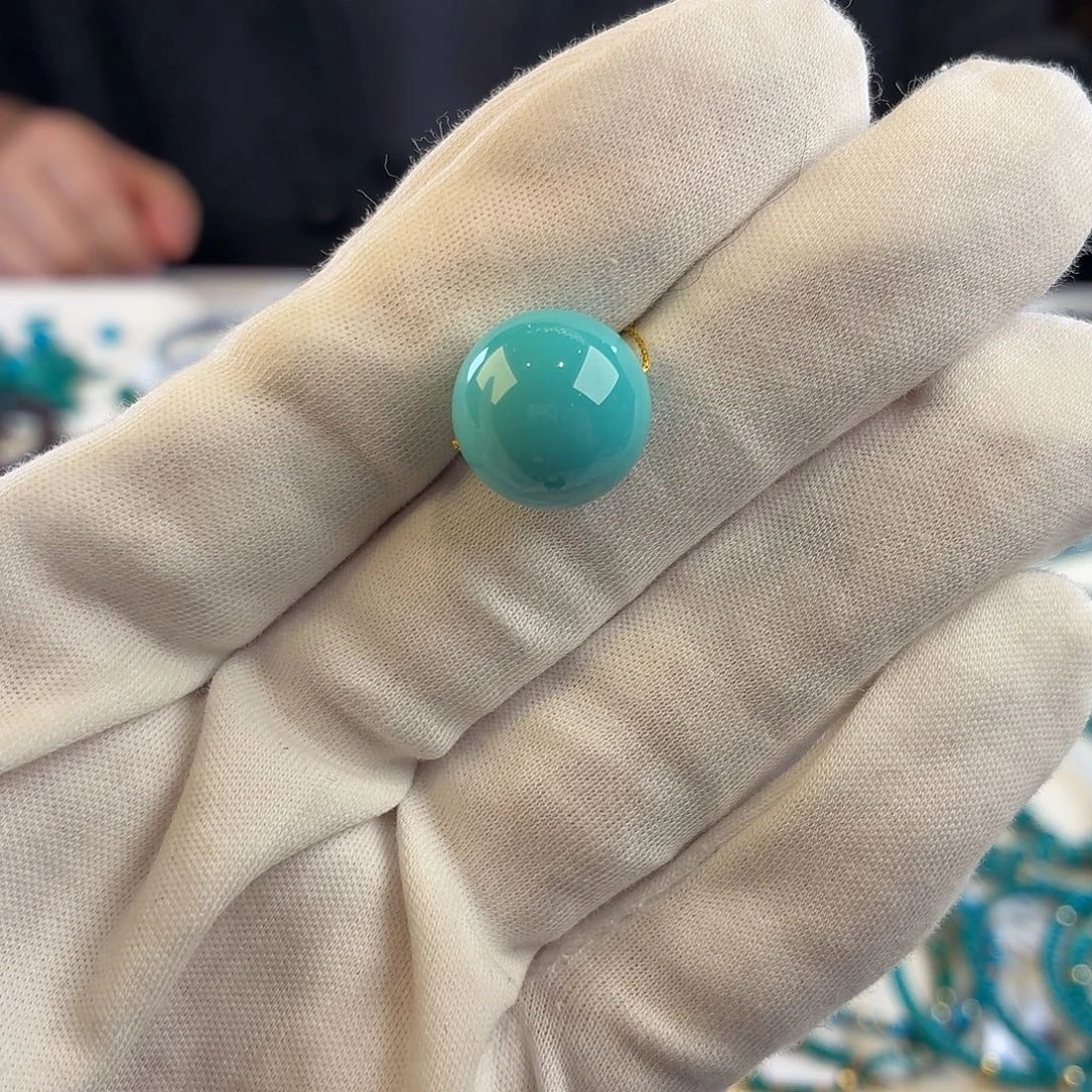 绿松石未镶嵌挂件14.3mm