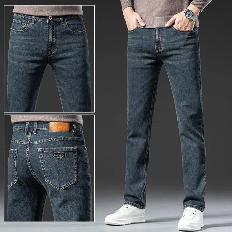 香港秋冬潮牌牛仔裤男修身百搭高端商务休闲弹力新款时尚长裤子男