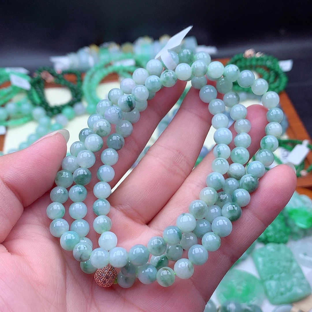 翡翠未镶嵌颈饰项链