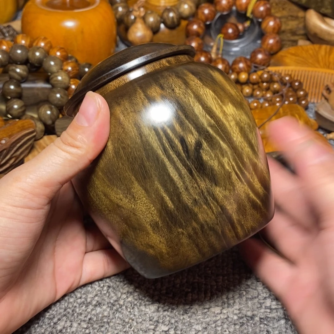 金丝楠阴沉茶叶罐花纹