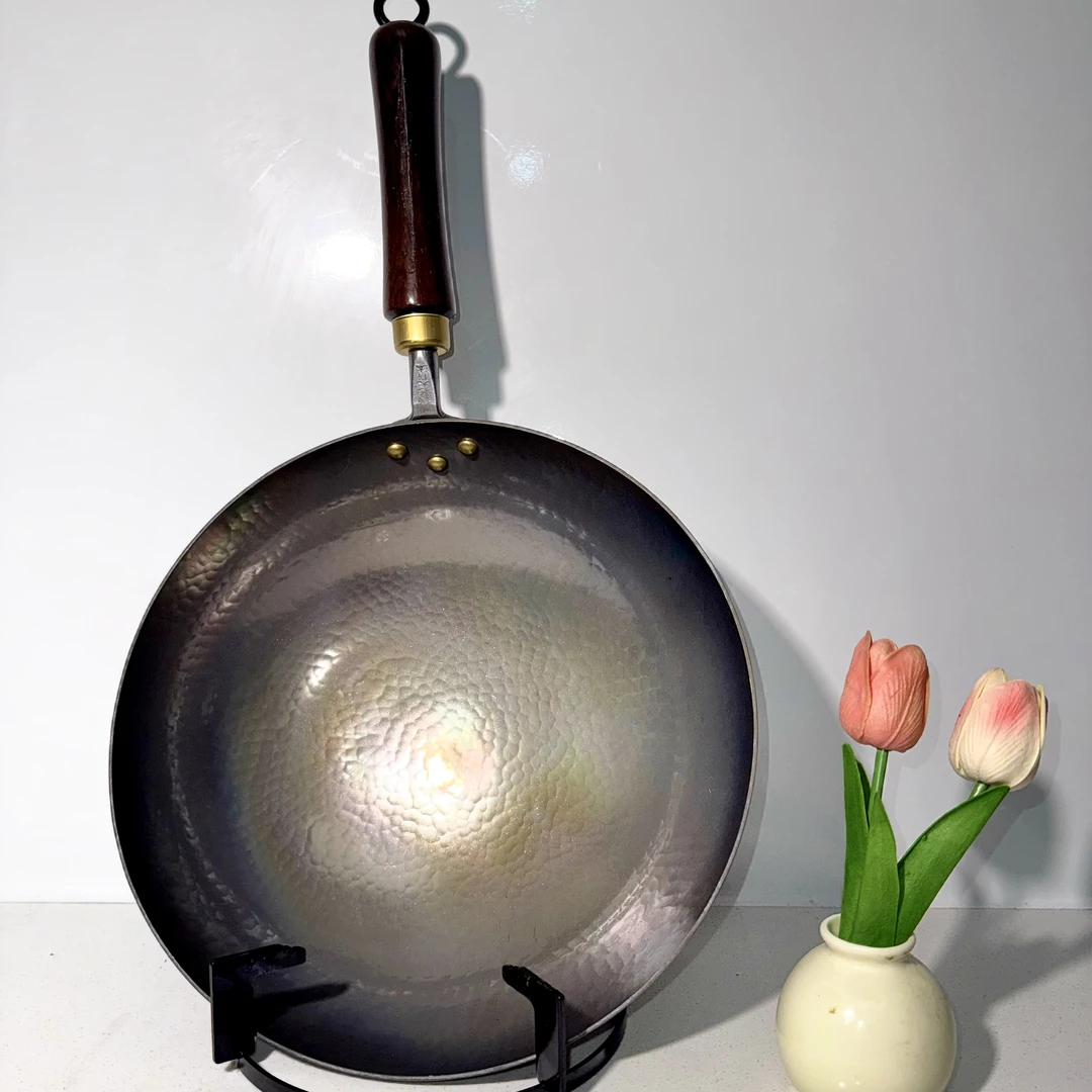 纯钛炒锅纯手工锻打 零涂层 不生锈 【纯钛炒锅 】