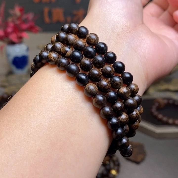 沉香手串越南芽庄瘤疤白棋楠0.6✖️108