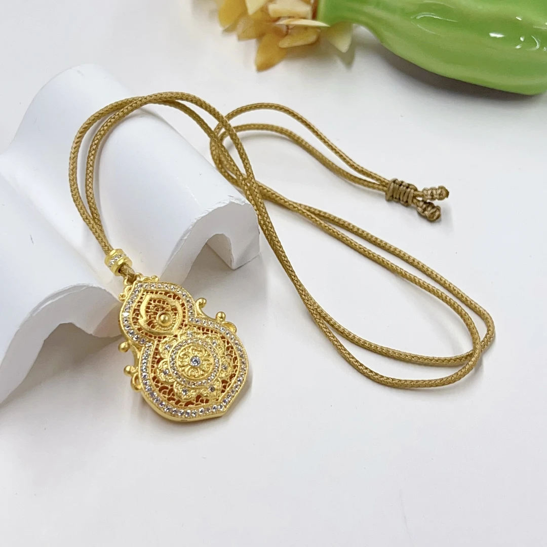 吊坠足银 【小宝珠宝】26 T96004-足银四美葫芦吊坠-42*30*8mm