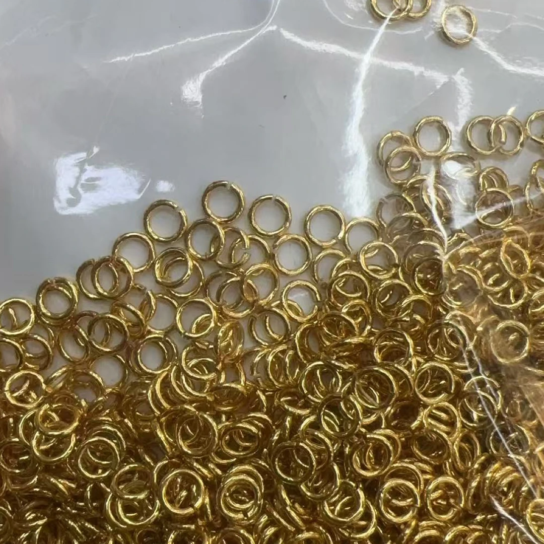 铜镀金烧焊闭口圈diy绳束配饰小配件金色单圈