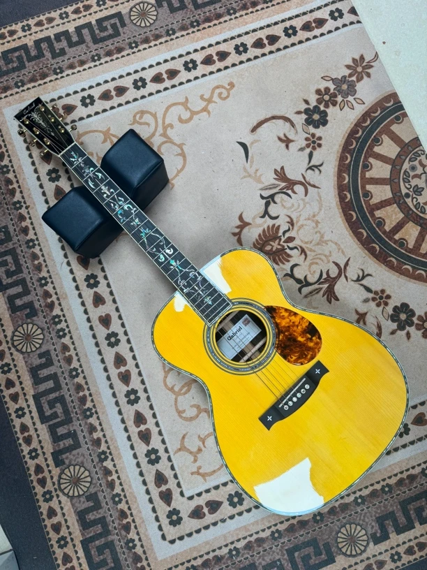 微瑕捡漏OM45A Bza复古色全单吉他