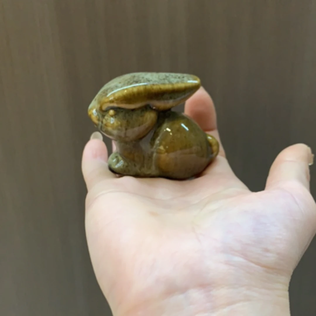 磁州窑国营时期高温窑变花釉小兔子