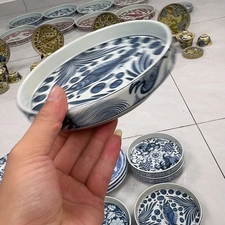 瓷片青花鱼藻大胡乘景德镇