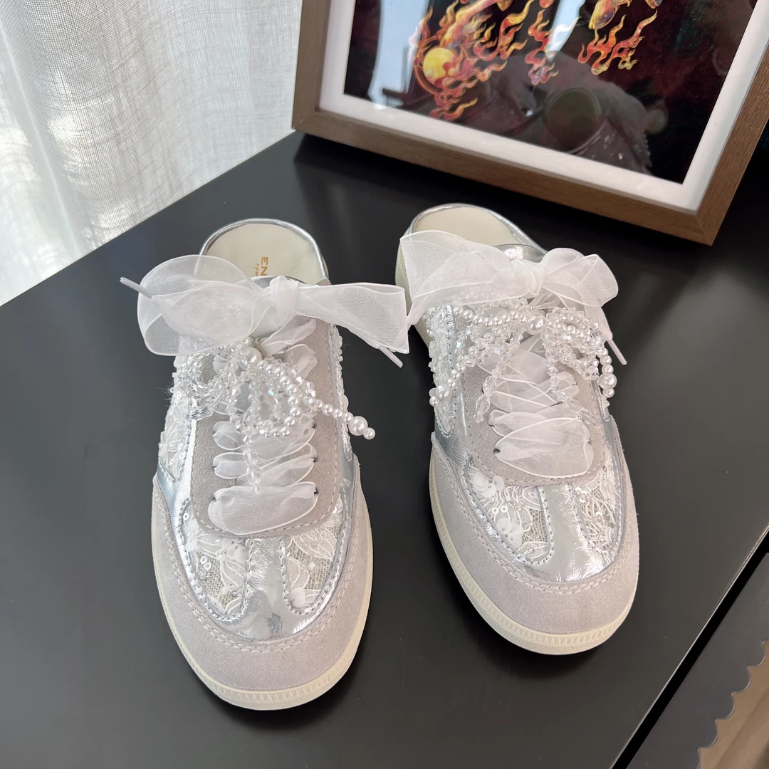 蝴蝶结镂空网面半拖女鞋S29C988305