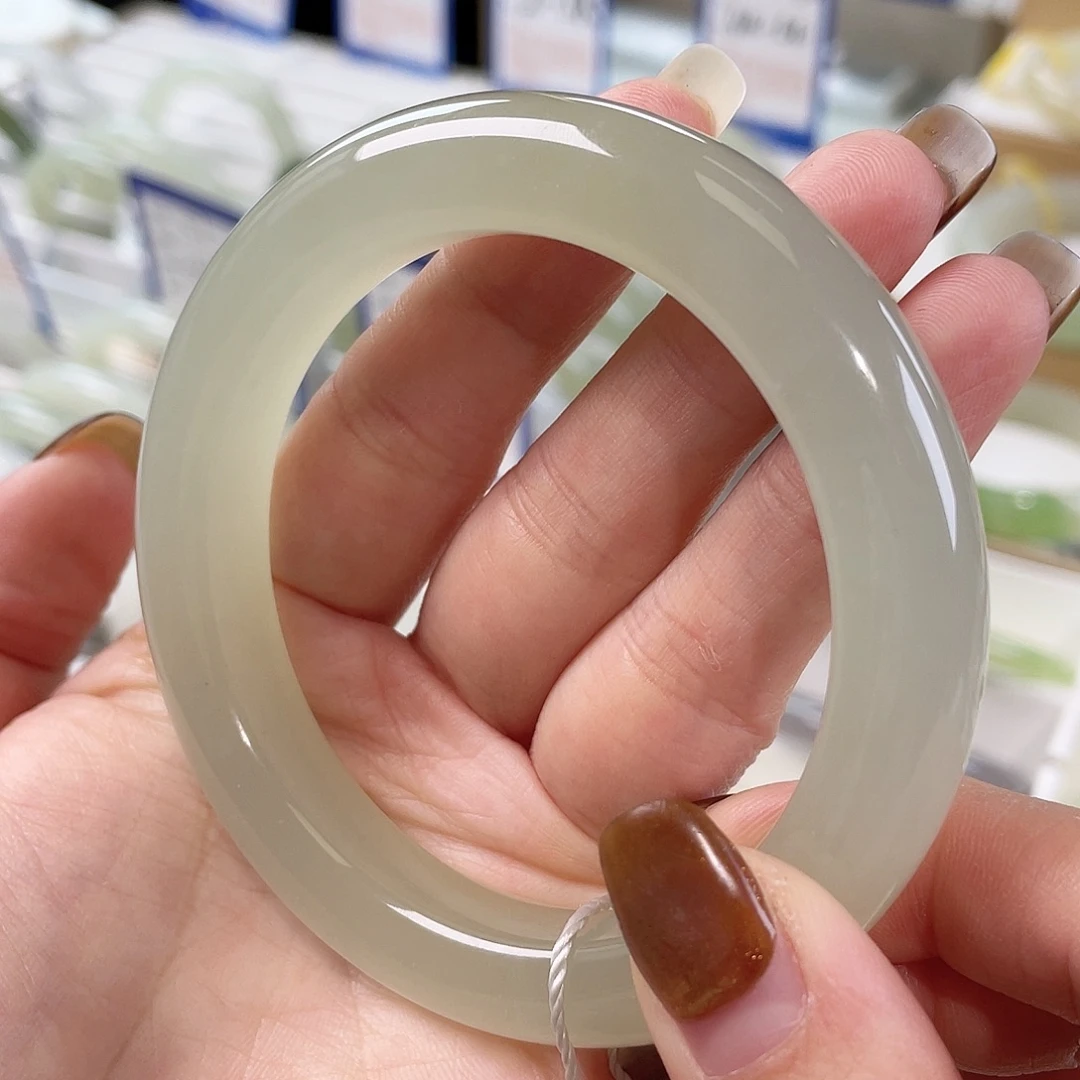 和田玉未镶嵌手镯冰猫晴水 满圈猫光 钢板老料