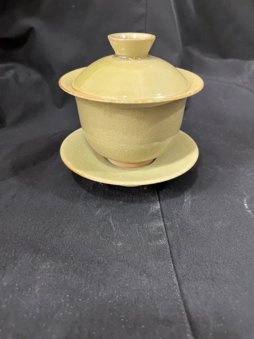 纯手工纯土陶盖碗，水容量200ml左右