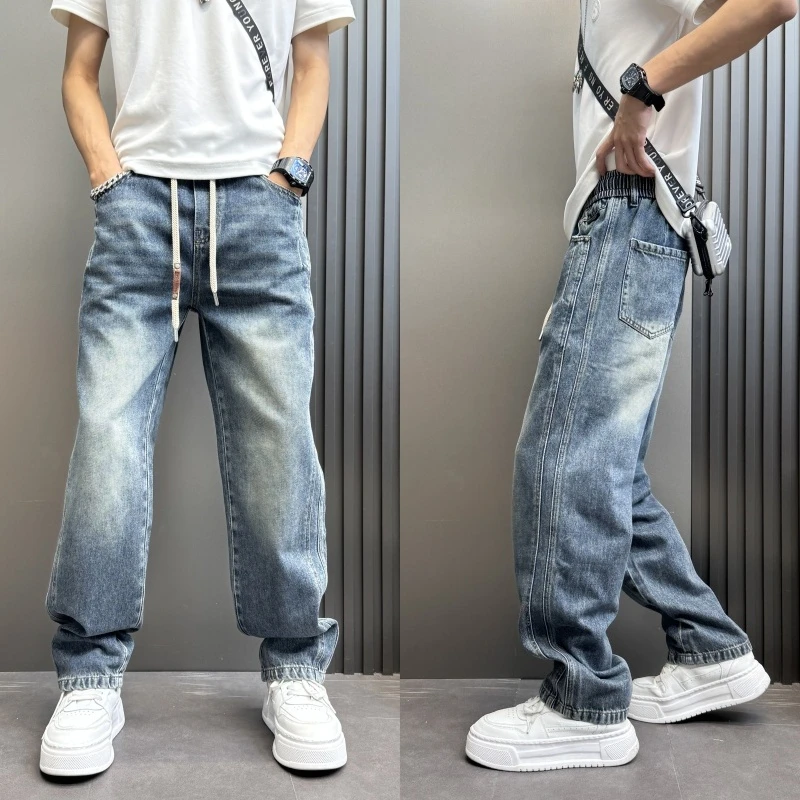 2025宽松男长裤秋冬男士牛仔裤牛仔裤直筒男士秋冬黑色直筒牛仔裤