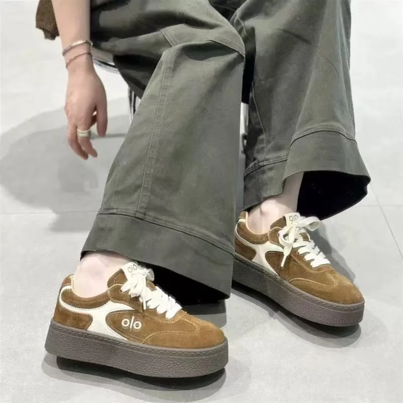 秋季新款百搭透气拼色厚底复古休闲运动德训鞋3070-1