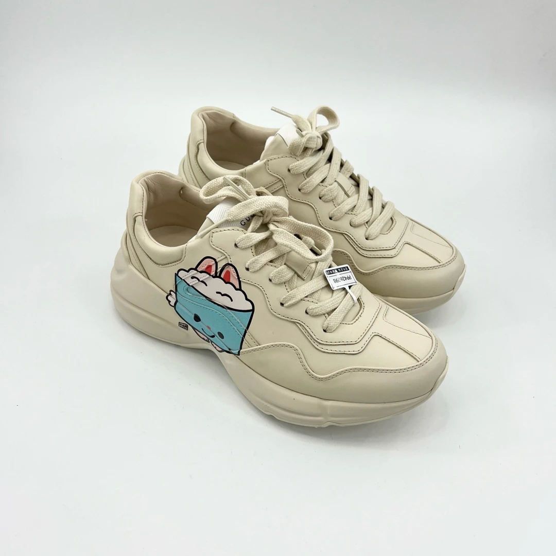 99新 GUCCI/古驰 古驰/36.5码/面包小狗印花老爹鞋/pp426298