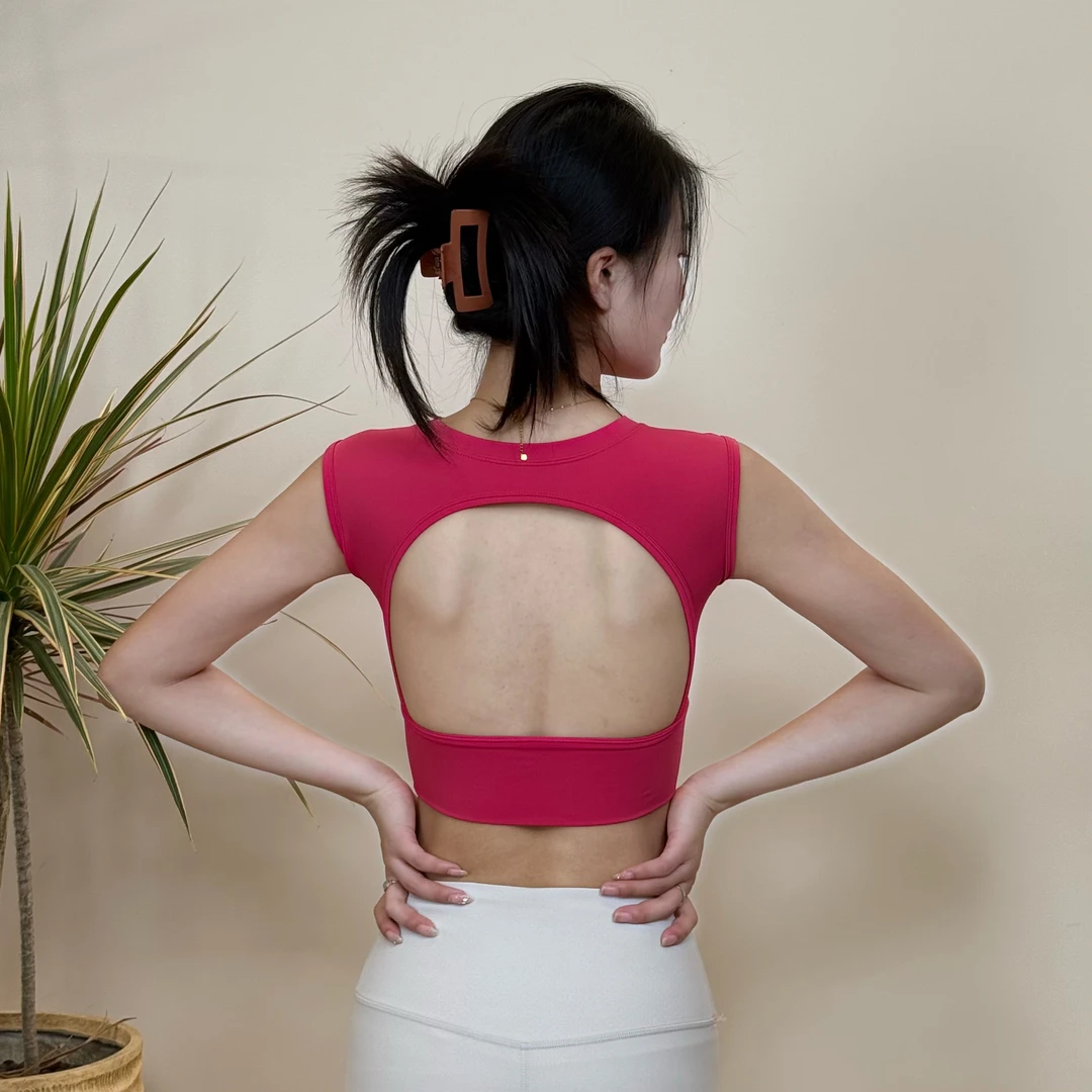 舒适透气裸感高弹美背无钢圈托胸女士健身瑜伽运动上衣瑜伽背心