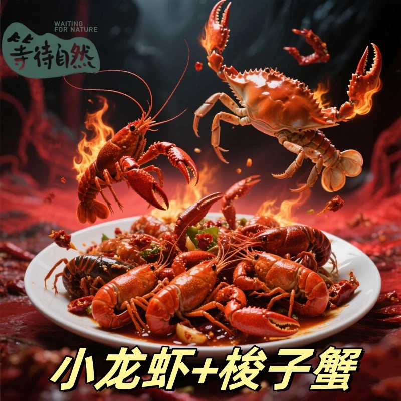 麻辣虾兵蟹将2斤【小龙虾+小梭子】不含汤汁重量 含少许配菜