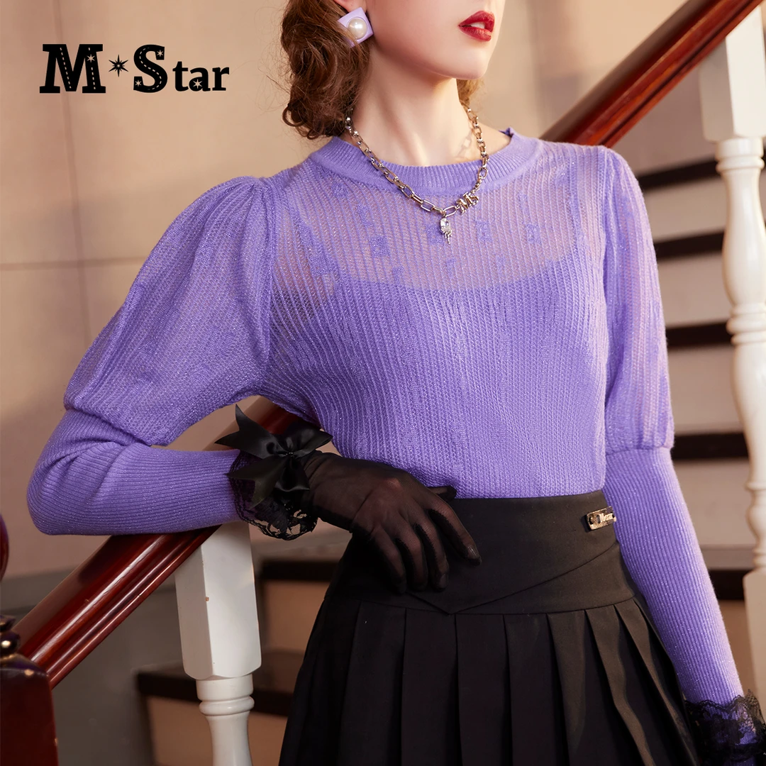 M-Star春夏玻璃纱两件套毛织小衫SCCM133481