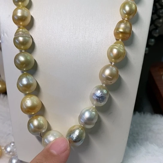 海水珍珠颈饰银S925镶嵌9-12.6