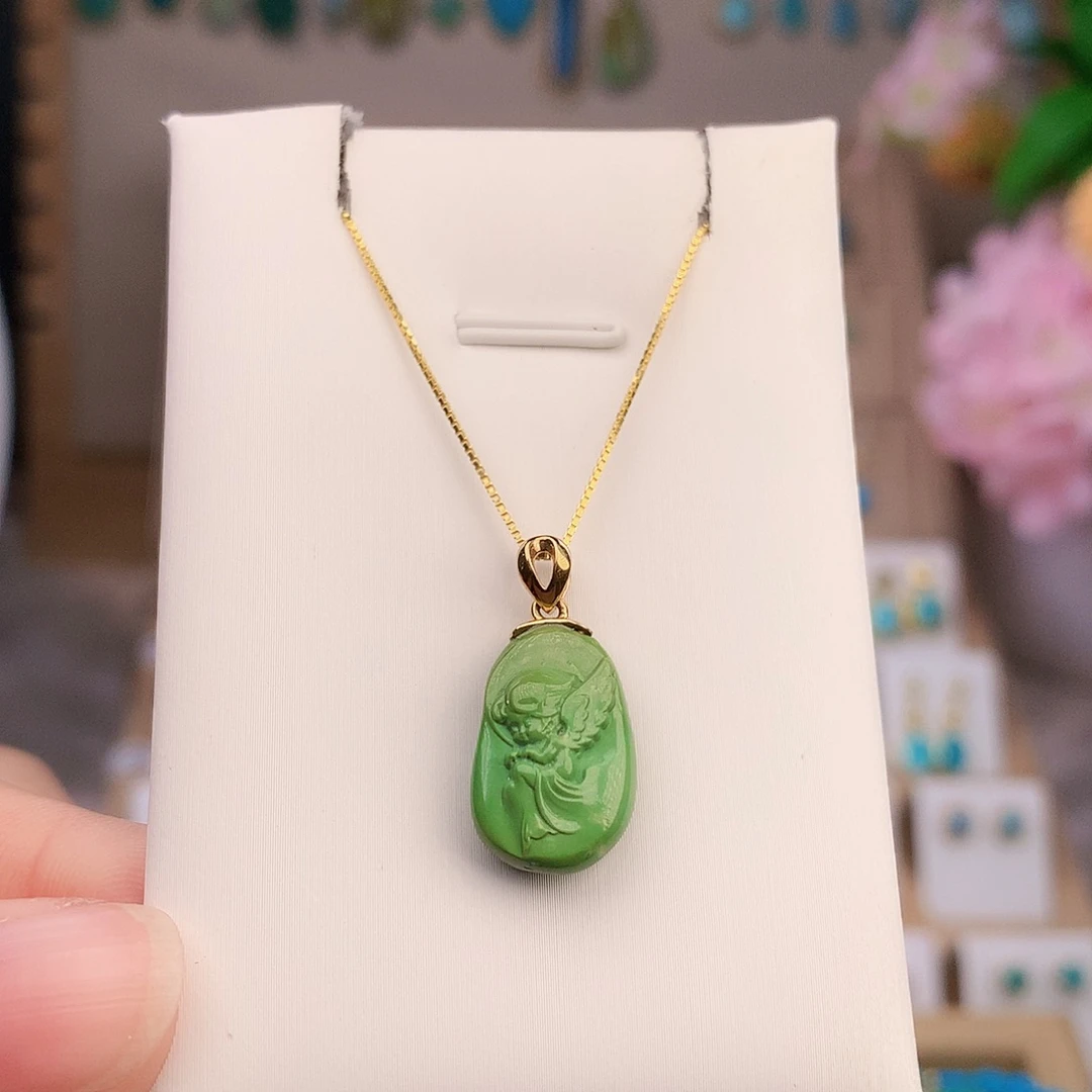 绿松石18K金镶嵌颈饰