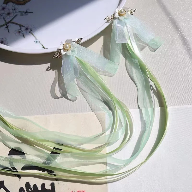 古风发夹超仙长流苏飘带发饰瑶瑶公主结对夹汉服丝带发饰