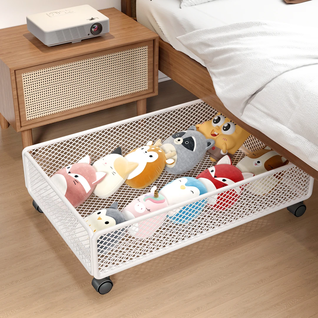 床底收纳箱带滑轮扁平抽屉式玩具收纳筐沙发底下抽拉柜鞋子储物盒