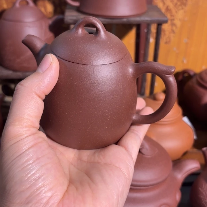 紫砂茶壶紫泥秦权200cc