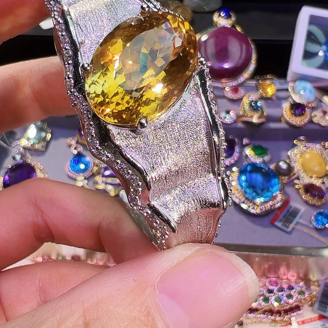 颈饰银S925镶嵌黄晶