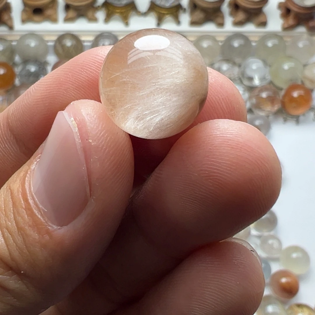 水晶珠宝半成品未镶嵌兔毛球