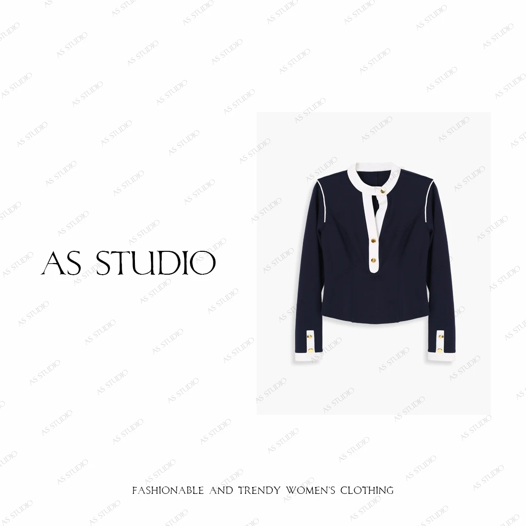 【AS航海系】25新航海系列水手撞色修身套头上衣AS25QXS02562